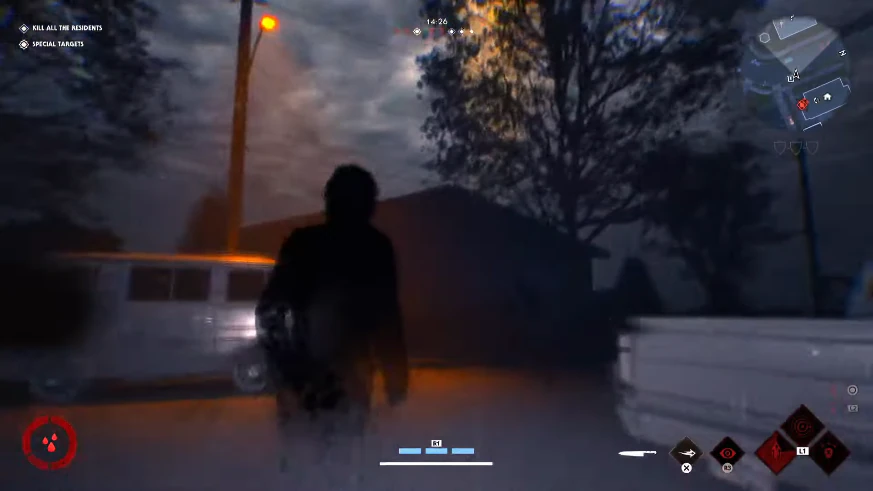 Michael Myers approaching a house in Halloween: The Game